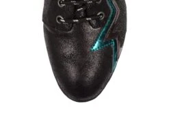 Irregular Choice Star Light Black Green Lace Up Flat Shoes -Fashion Shoe Store irregular choice star light black green lace up flat shoes 75473