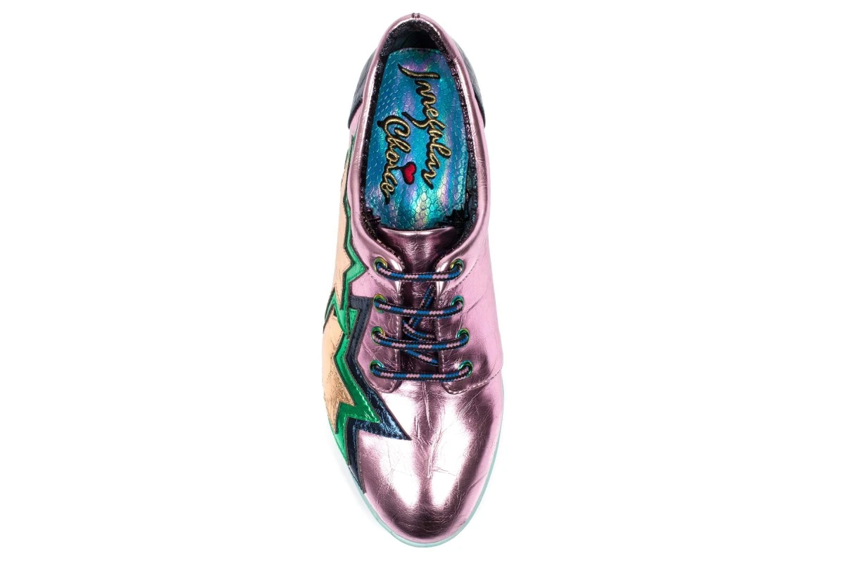 Irregular Choice Star Light Pink Navy Lace Up Flat Shoes 6 Irregular Choice Star Light Pink Navy Lace Up Flat Shoes - Image 4