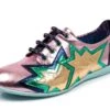 Irregular Choice Star Light Pink Navy Lace Up Flat Shoes