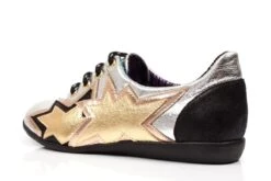 Irregular Choice Star Light Silver Black Metallic Lace Up Flat Shoes 9 Irregular Choice Star Light Silver Black Metallic Lace Up Flat Shoes -Fashion Shoe Store irregular choice star light silver black metallic lace up flat shoes 75498