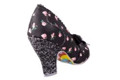 Irregular Choice Tied In A Bow Black Pink Floral Glitter High Heel Shoes -Fashion Shoe Store irregular choice tied in a bow black pink floral glitter high heel shoes 253105