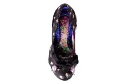 Irregular Choice Tied In A Bow Black Pink Floral Glitter High Heel Shoes -Fashion Shoe Store irregular choice tied in a bow black pink floral glitter high heel shoes 253106