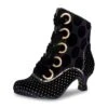 Joe Browns Loki Black Velvet Gold Glitter Polka Dot Mid Heel Lace Up Ankle Boots -Fashion Shoe Store joe browns loki black velvet gold glitter polka dot mid heel lace up ankle boots 131066