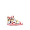 Joules Cabin Cream Pink Floral Faux Fur Lined Slipper Boots