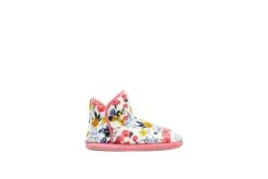 Joules Cabin Cream Pink Floral Faux Fur Lined Slipper Boots
