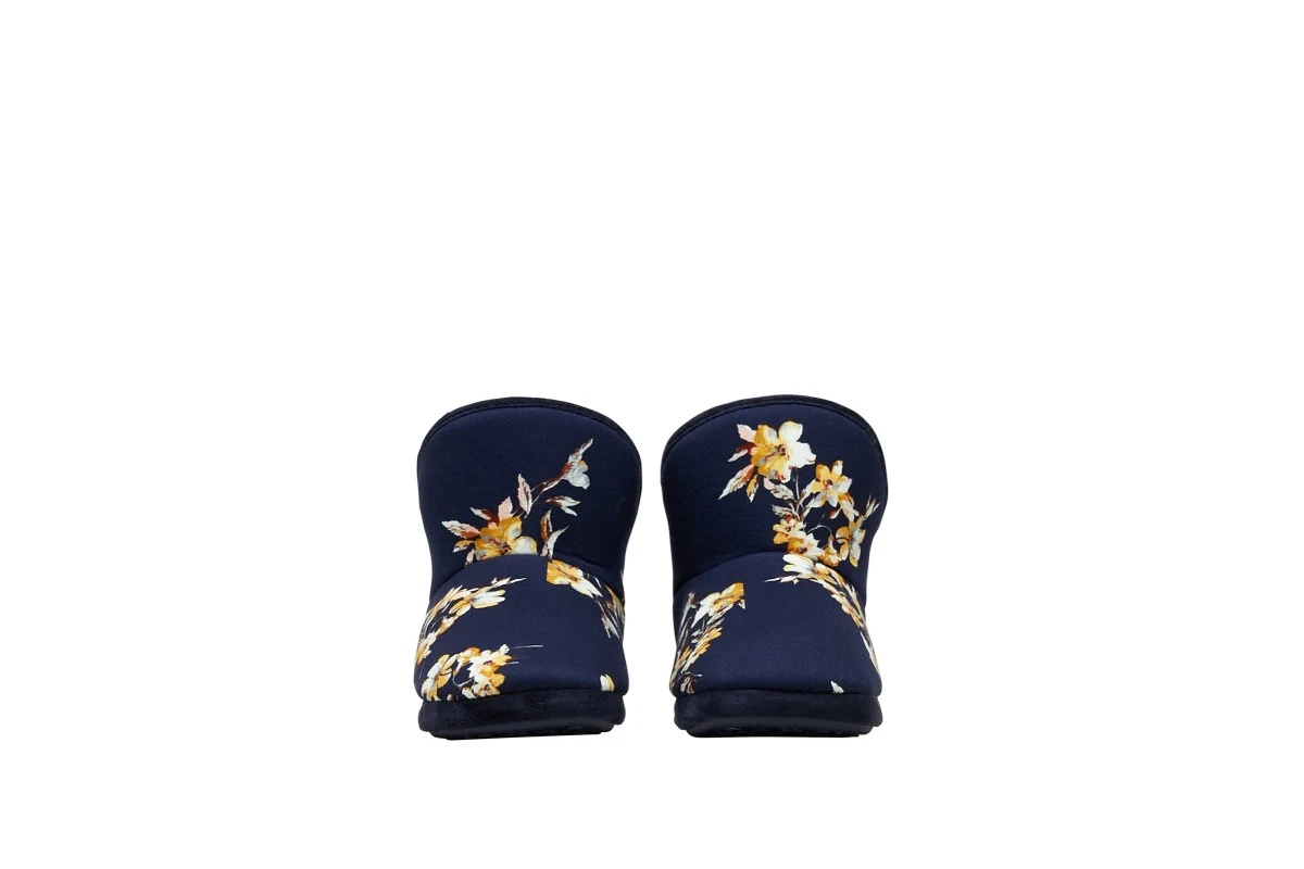 Joules Cabin Navy Floral Printed Faux Fur Lined Slipper Boots 5 Joules Cabin Navy Floral Printed Faux Fur Lined Slipper Boots - Image 4