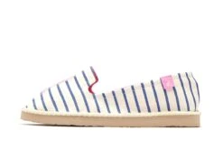 Joules Flipadrille White Blue Lobster Stripe Espadrille Flat Shoes