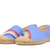 Joules Shelbury Blue Rainbow Embroidered Flat Espadrille Shoes