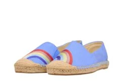 Joules Shelbury Blue Rainbow Embroidered Flat Espadrille Shoes