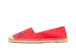 Joules Shelbury Red Canvas Hello Sunshine Embroidered Flat Espadrille Shoes