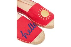 Joules Shelbury Red Canvas Hello Sunshine Embroidered Flat Espadrille Shoes -Fashion Shoe Store joules shelbury red canvas hello sunshine embroidered flat espadrille shoes 155675