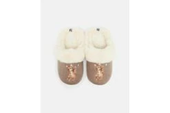Joules Slippet Luxe Oat Cat Embroidered Faux Fur Lined Ballet Slippers