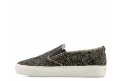 Maruti Berry Hair On Leather Frog White Black Slip On Trainers Shoes