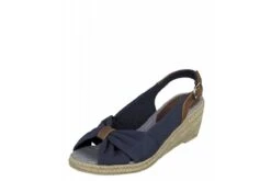 Mustang 1066-805 Navy Women’s Espadrille Wedge Peep Toe Sandals