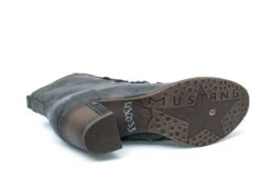 Mustang 1286-503 Dark Grey Faux Leather Lace Up High Heel Ankle Boots -Fashion Shoe Store mustang 1286 503 dark grey faux leather lace up high heel ankle boots 82493