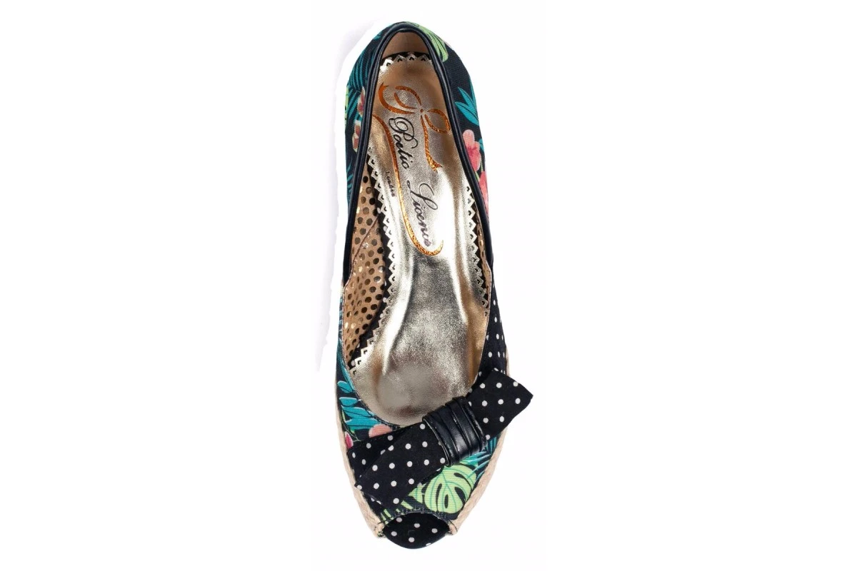 Poetic Licence Charmed Life Black Floral Peep Toe Wedge Shoes 4 Poetic Licence Charmed Life Black Floral Peep Toe Wedge Shoes - Image 2