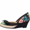 Poetic Licence Charmed Life Black Floral Peep Toe Wedge Shoes -Fashion Shoe Store poetic licence charmed life black floral peep toe wedge shoes 19390