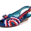 Poetic Licence Ruthie Ruffle Navy Red White Low Heel Wedge Sandals -Fashion Shoe Store poetic licence ruthie ruffle navy red white low heel wedge sandals 57095