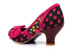 Poetic Licence Shake It Black Pink Polka Dot Floral Mid Heel Bow Court Shoes -Fashion Shoe Store poetic licence shake it black pink polka dot floral mid heel bow court shoes 38154
