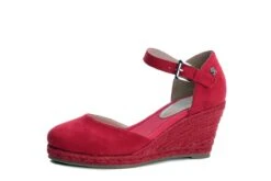 Refresh Red High Heel Wedge Espadrille Shoes 69730