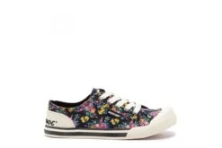 Rocket Dog Jazzin Prairie Place Black Floral Canvas Low Top Trainers -Fashion Shoe Store rocket dog jazzin prairie place black floral canvas low top trainers 172519