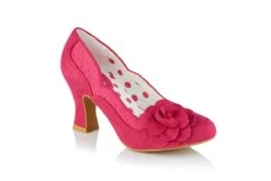 Fashion Shoe Store -Fashion Shoe Store ruby shoo chrissie fuchsia pink lace high heel flower court shoes 167768