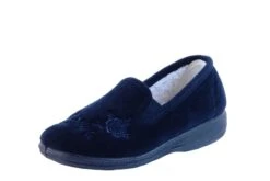 Silent Night Hazel Navy Women's Memory Foam Low Heel Slippers
