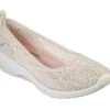 Skechers Arya Airy Days Natural Cream Crochet Memory Foam Wedge Shoes