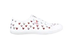 Skechers Bobs B Cute Love Brigade White Red Pink Heart Canvas Trainers -Fashion Shoe Store skechers bobs b cute love brigade white red pink heart canvas trainers 308593