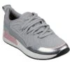 Skechers Bobs B Real Grey Pink Silver Silver Memory Foam Trainers -Fashion Shoe Store skechers bobs b real grey pink silver silver memory foam trainers 177719