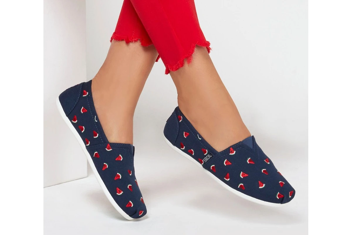 Skechers Bobs Plush Sellin Melon Navy Red Embroidered Memory Foam Flat Shoes 5 Skechers Bobs Plush Sellin Melon Navy Red Embroidered Memory Foam Flat Shoes - Image 3