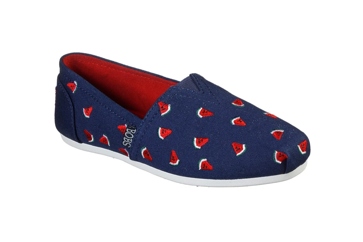 Skechers Bobs Plush Sellin Melon Navy Red Embroidered Memory Foam Flat Shoes 4 Skechers Bobs Plush Sellin Melon Navy Red Embroidered Memory Foam Flat Shoes - Image 2