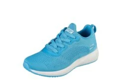 Skechers Bobs Squad Glowrider Turquoise Blue Memory Foam Low Top Trainers