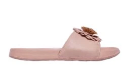 Skechers Cali 2nd Take Metal Petal Pink Flat Slide Flower Sandals -Fashion Shoe Store skechers cali 2nd take metal petal pink flat slide flower sandals 55957