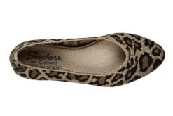 Skechers Cleo Claw-Some Natural Leopard Print Stretch Fit Memory Foam Ballet Shoes -Fashion Shoe Store skechers cleo claw some natural leopard print stretch fit memory foam ballet shoes 138341