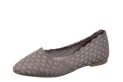 Skechers Cleo Honeycomb Dark Taupe Memory Foam Ballet Shoes