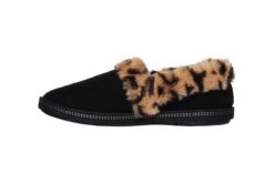 Skechers Cozy Campfire Frisky Gal Black Leopard Faux Fur Memory Foam Slippers