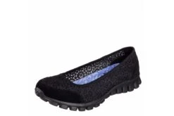 Skechers EZ Flex 2 Flighty Black Memory Foam Flat Ballet Shoes
