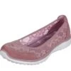 Skechers Microburst Sweet Bloom Mauve Pink Floral Memory Foam Ballet Shoes