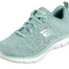 Skechers Flex Appeal 2.0 High Energy Sage Green Memory Foam Trainers -Fashion Shoe Store skechers flex appeal 2 0 high energy sage green memory foam trainers 55885