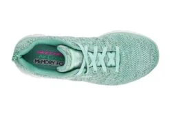 Skechers Flex Appeal 2.0 High Energy Sage Green Memory Foam Trainers -Fashion Shoe Store skechers flex appeal 2 0 high energy sage green memory foam trainers 55887