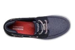 Skechers Glide Ultra Playa Navy Canvas Comfort Boat Shoes -Fashion Shoe Store skechers glide ultra playa navy canvas comfort boat shoes 106642