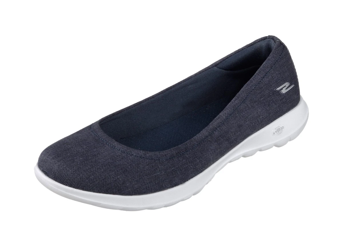 Skechers Go Walk Lite In Bloom Denim Navy Comfort Ballet Shoes