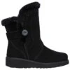 Skechers Keepsakes Wedge Cozy Peak Black Suede Ankle Boots