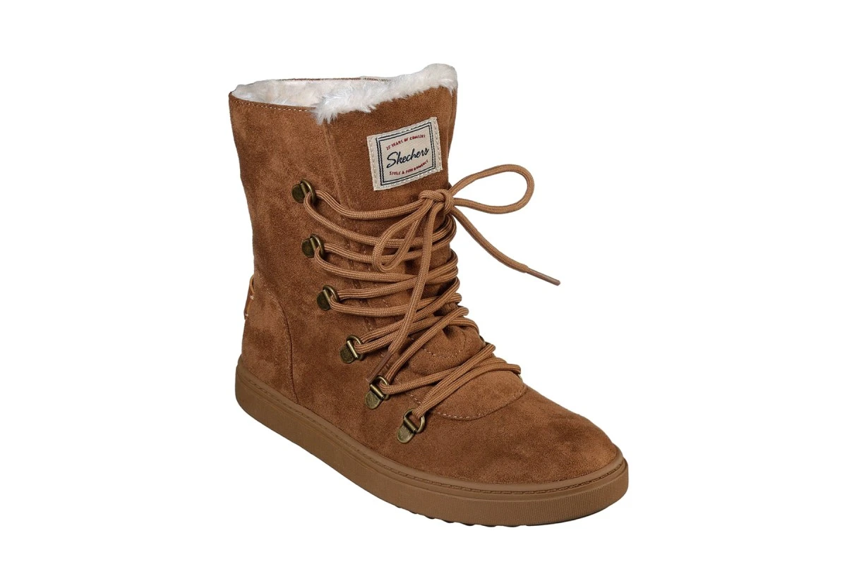 Skechers Keepsneak Avalanche Chestnut Faux Suede Flat Memory Foam Ankle Boots 4 Skechers Keepsneak Avalanche Chestnut Faux Suede Flat Memory Foam Ankle Boots - Image 2