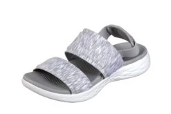 Skechers On The Go 600 Foxy Grey Slingback Comfort Sandals