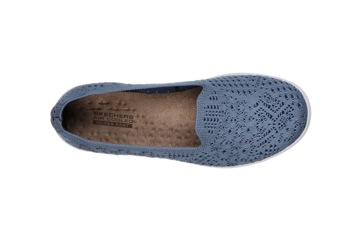 Skechers On The Go Bliss Elation Blue Floral Lace Slip On Comfort Shoes 4 Skechers On The Go Bliss Elation Blue Floral Lace Slip On Comfort Shoes - Image 2