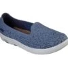 Skechers On The Go Bliss Elation Blue Floral Lace Slip On Comfort Shoes