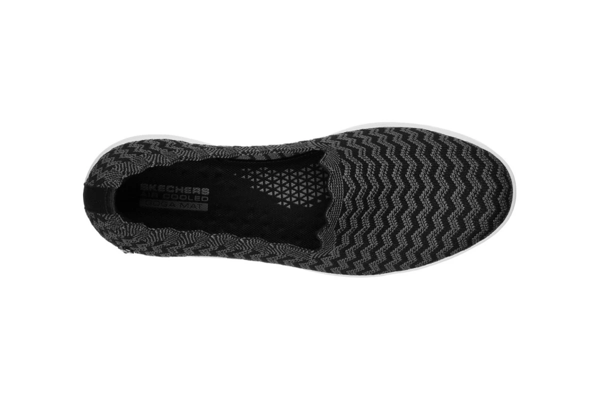 Skechers On The Go Dreamy Wavy Black Grey Stripe Flat Comfort Shoes 6 Skechers On The Go Dreamy Wavy Black Grey Stripe Flat Comfort Shoes - Image 4