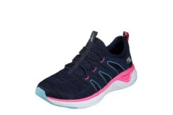 Skechers Solar Fuse Electric Pulse Navy Hot Pink Slip On Memory Foam Trainers